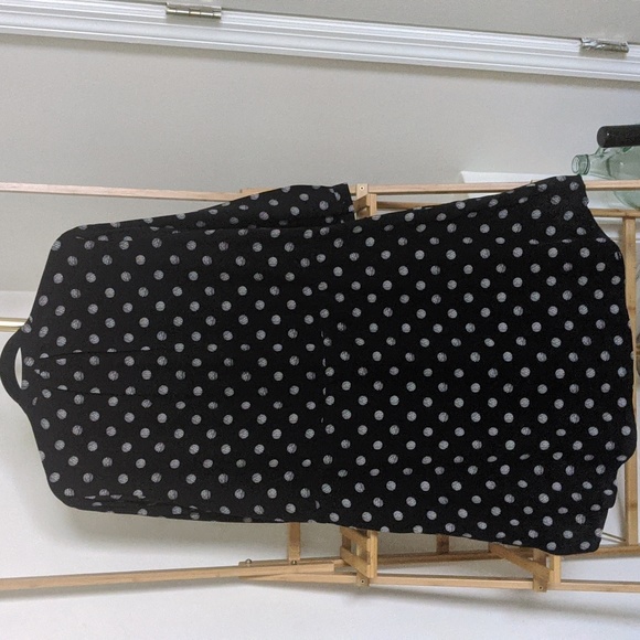 Fossil Long Sleeve Black & White Polka Dot Button-Up Dress - Picture 2 of 8